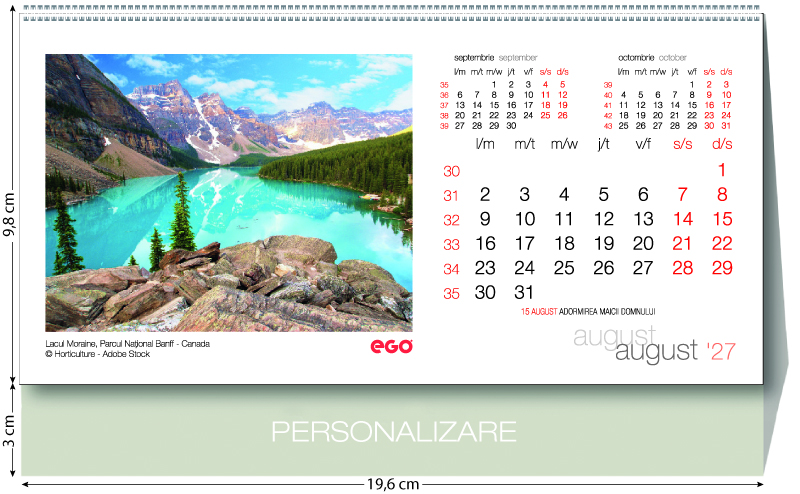 PEISAJE calendar de birou 2027 - imagine 3