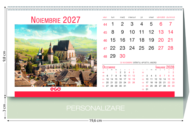 ROMANIA calendar de birou 2027 - imagine 3