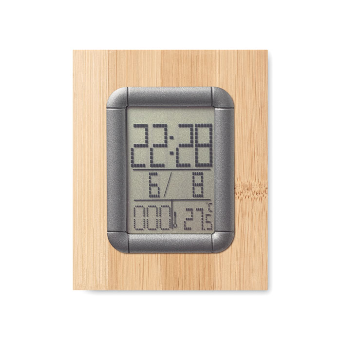 6289-40 MANILA Bamboo pen holder and LCD clock - imagine 3